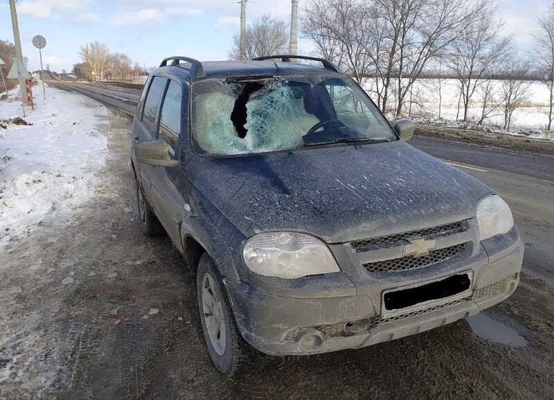 В Воронежской области лед с грузовика чуть не убил женщину в автомобиле